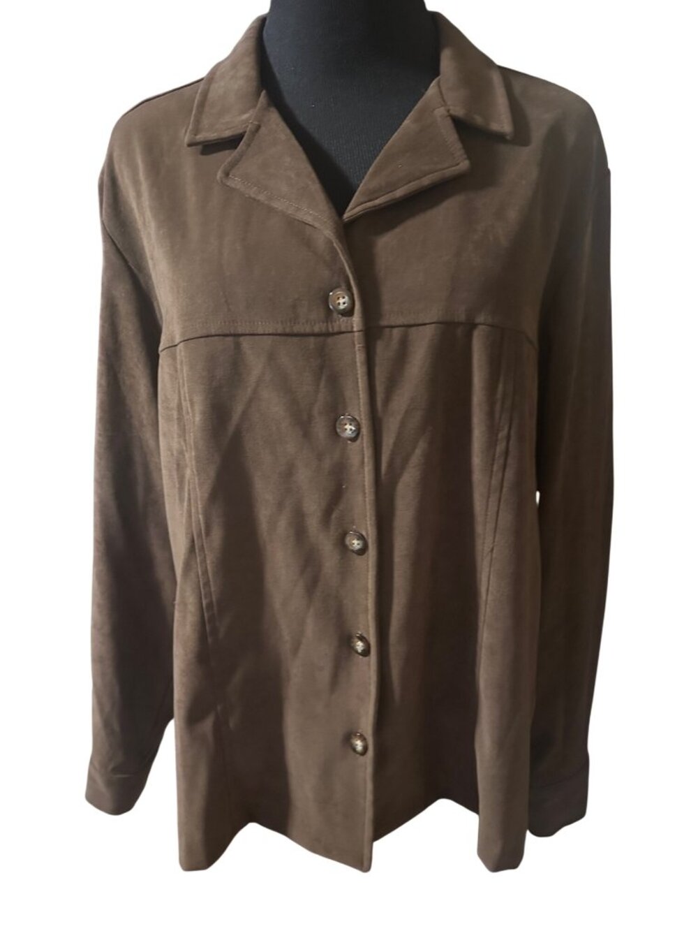 Sag Harbor petite brown faux suede size 16P jacket shacket